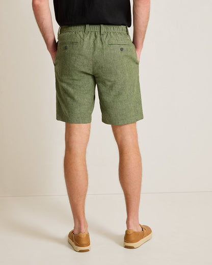 Isla Sands Stripe Stretch-Linen 9-Inch Shorts