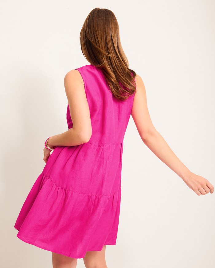 St. Lucia Linen-Blend Tiered Coverup Dress