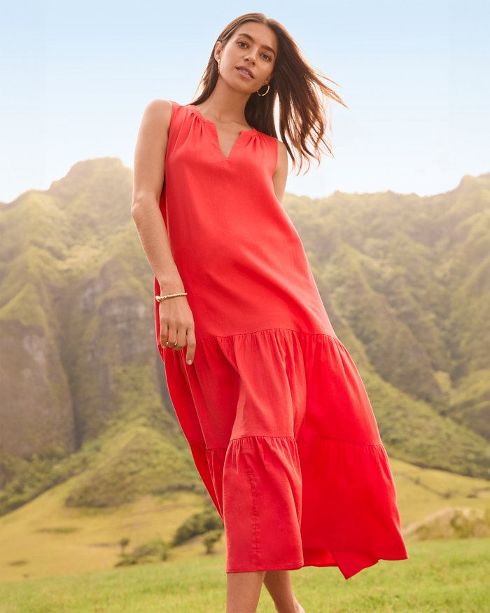 Palm Shores Linen-Blend Sundress