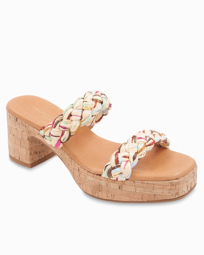 André Assous Cairo Multi-Raffia Heeled Sandals