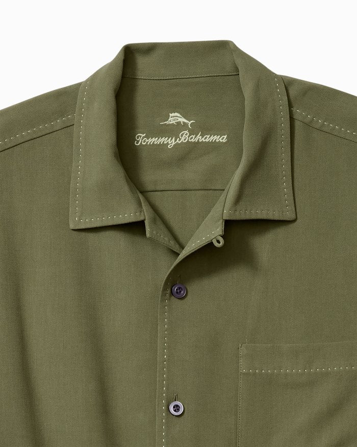 Hawaiian Herringbone Silk Camp Shirt
