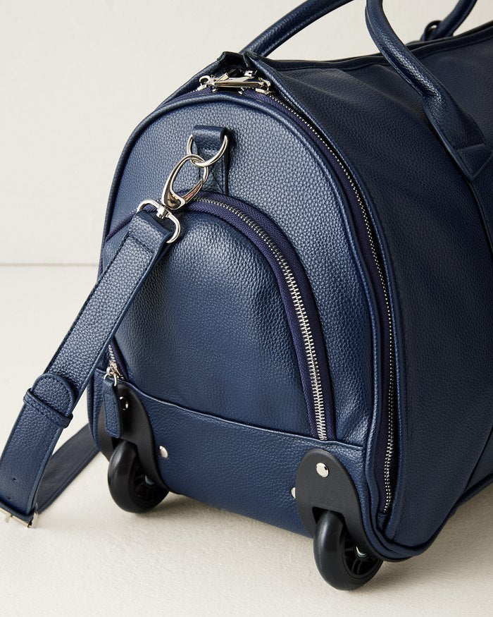 Brett Navy 2-In-1 Roller Garment Duffel Bag