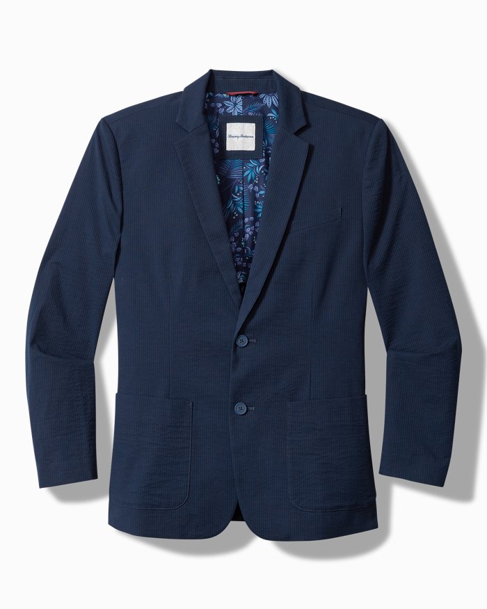 Nova Wave Stretch-Seersucker Blazer