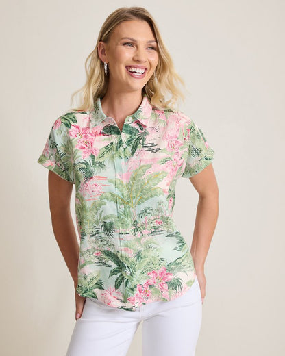 Coastalina Linen Garden Villa Camp Shirt