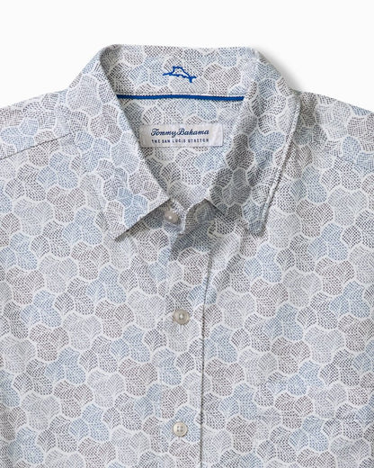 San Lucio Tri Leaf Geo Stretch Knit Shirt