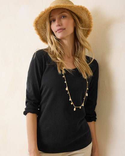 Ashby Isles Scoop-Neck 3/4-Sleeve T-Shirt