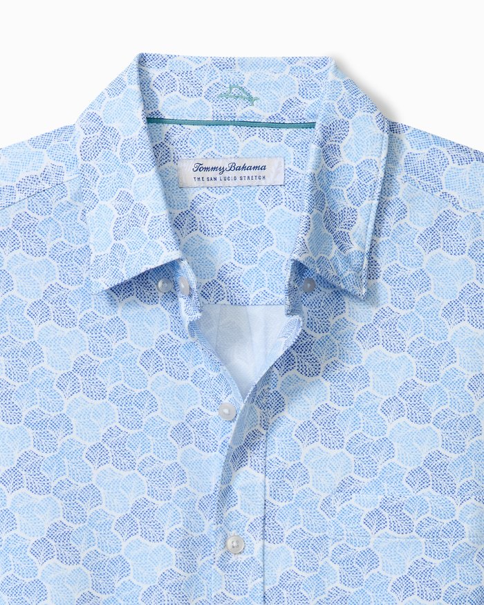 San Lucio Tri Leaf Geo Stretch Knit Shirt