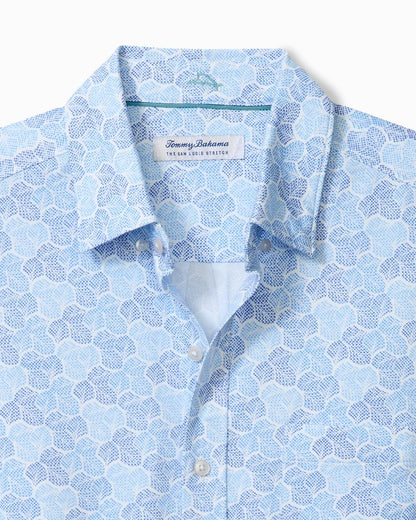 San Lucio Tri Leaf Geo Stretch Knit Shirt