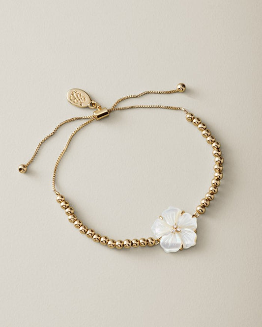 Flora Isles Mother of Pearl Hibiscus Bracelet