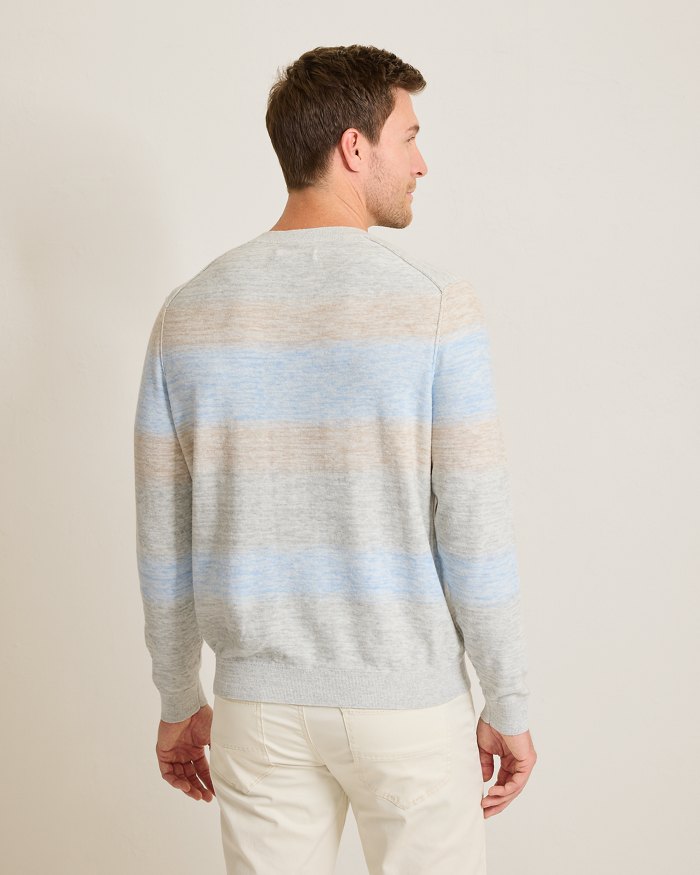Sorrento Sunset Linen-Blend Crew Sweater