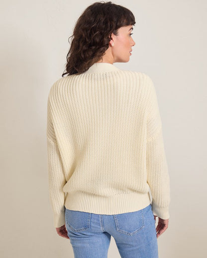 Zoe Cotton Shaker-Stitch Cardigan