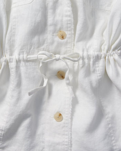 Two Palms Linen Raw-Edge Utility Jacket