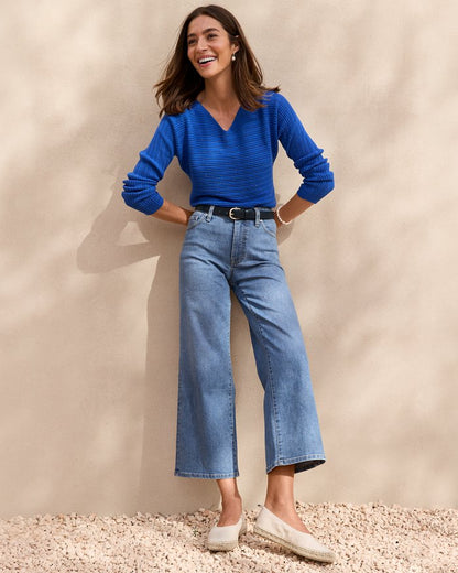 High-Rise Cropped Wide-Leg Jeans