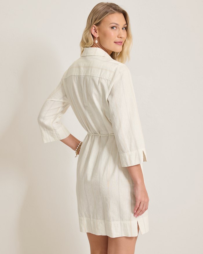 Palm View Linen-Blend Shift Dress