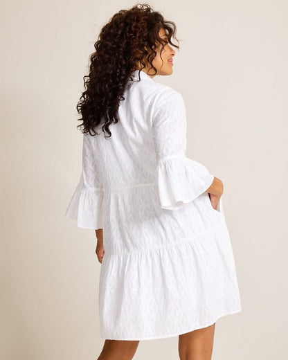 Cotton Clip Jacquard Coverup Shirt Dress