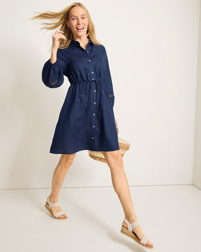 Coastalina Linen Shirt Dress