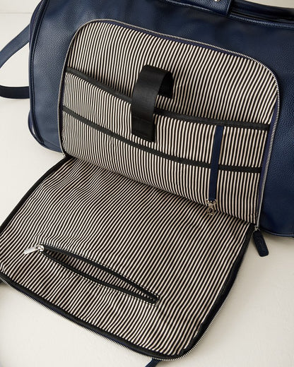 Brett Navy 2-In-1 Roller Garment Duffel Bag