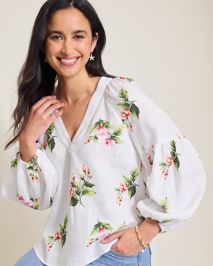 Coastalina Linen Florentina Flourish Top
