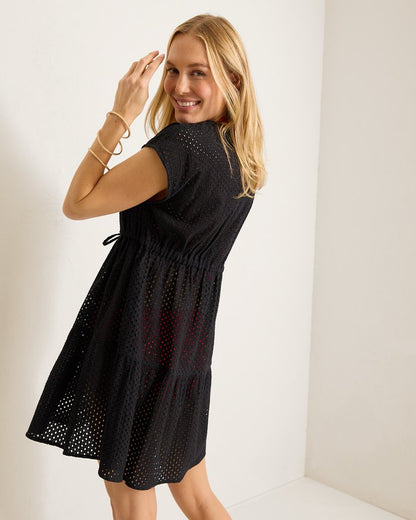 Eyelet Cotton V-Neck Coverup Dress