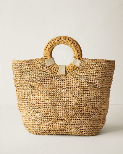 Gili Large Crochet Raffia Tote